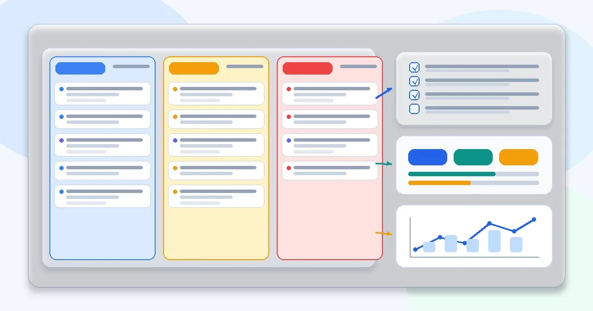 Diagram-style illustration of LLM evaluation cases organized into golden cases, edge cases, and failure buckets on a review board.